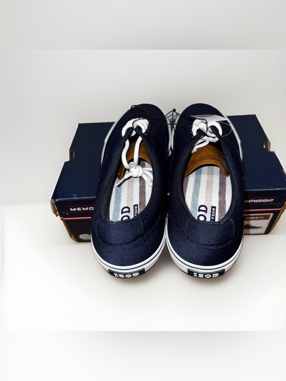 IZOD Men's Rangley Casual Lace Up Canvas Sneaker, Navy Blue,Sz: 11- NWT-1851110